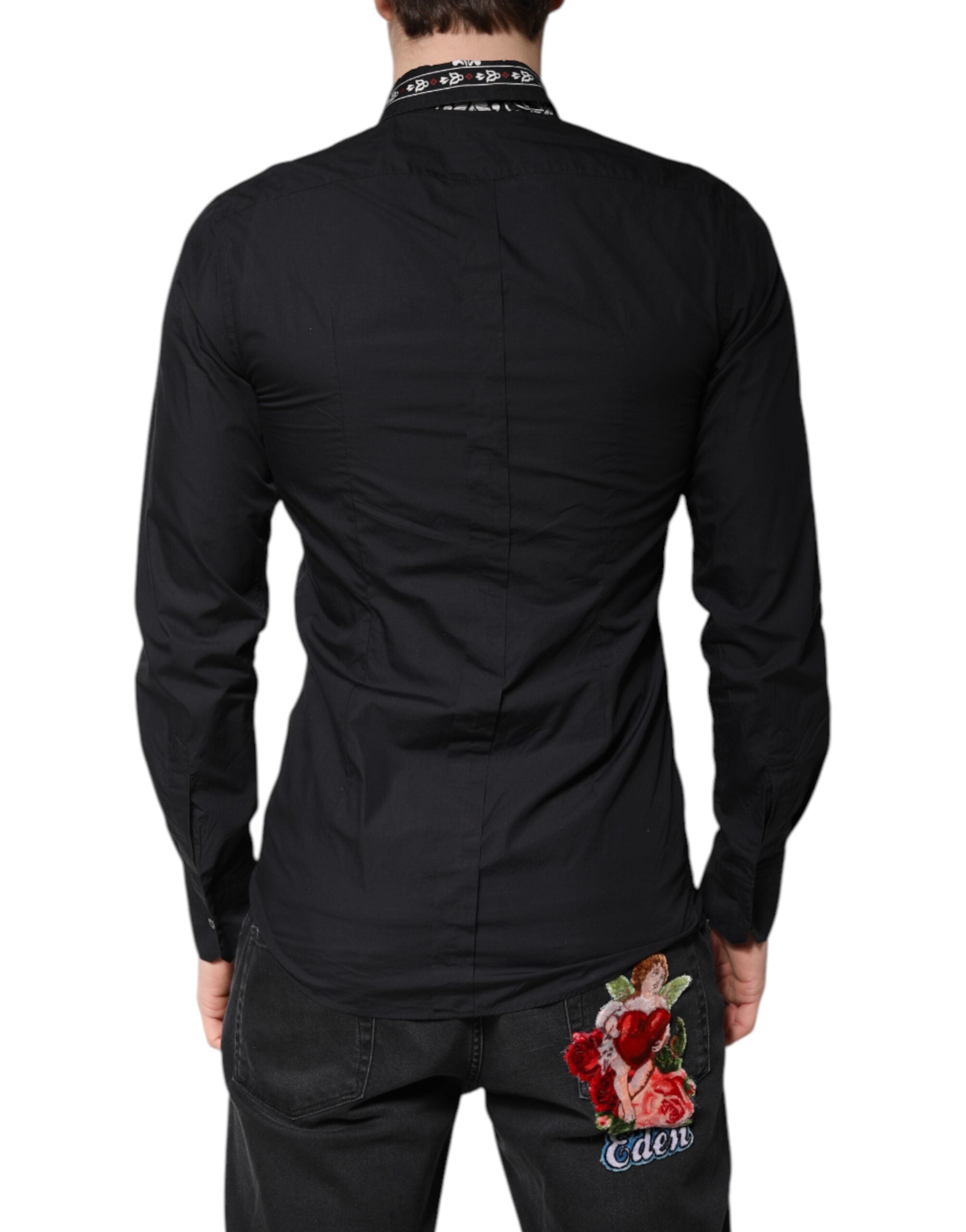 Dolce & Gabbana Black White Bandana GOLD Formal Shirt